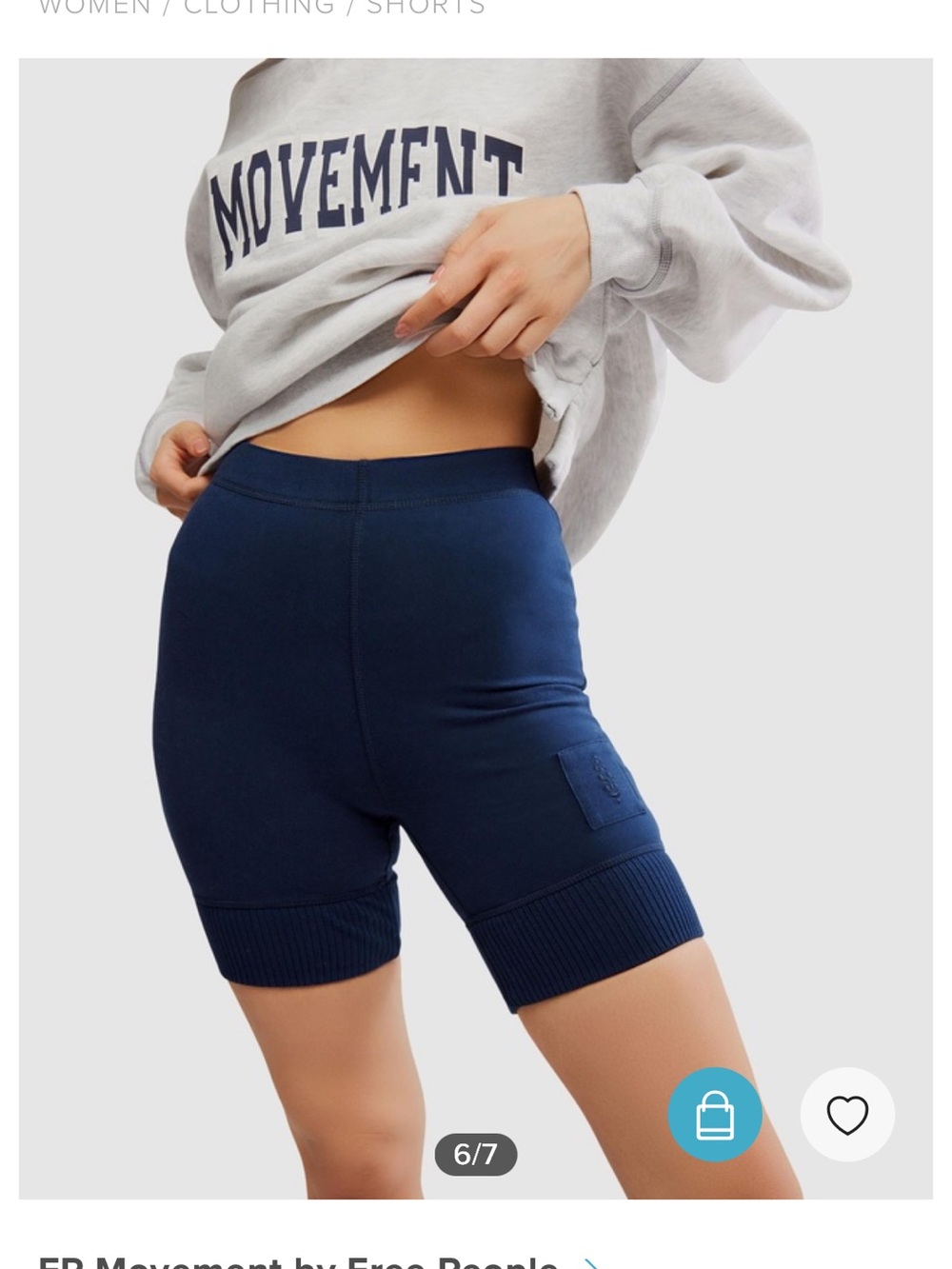 FP Movement Victory by Free People Navy Ribbed Hem Bike Shorts, cute!